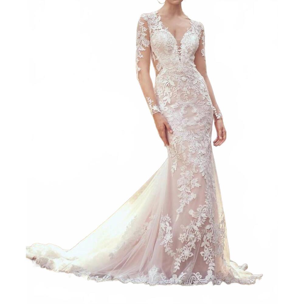 NEW LILLIAN WEST laser cut and venice lace fit and flare dress in nude/ivory/nud